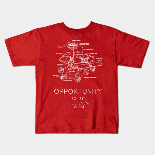 Mars rover Opportunity Kids T-Shirt by HuygensBase